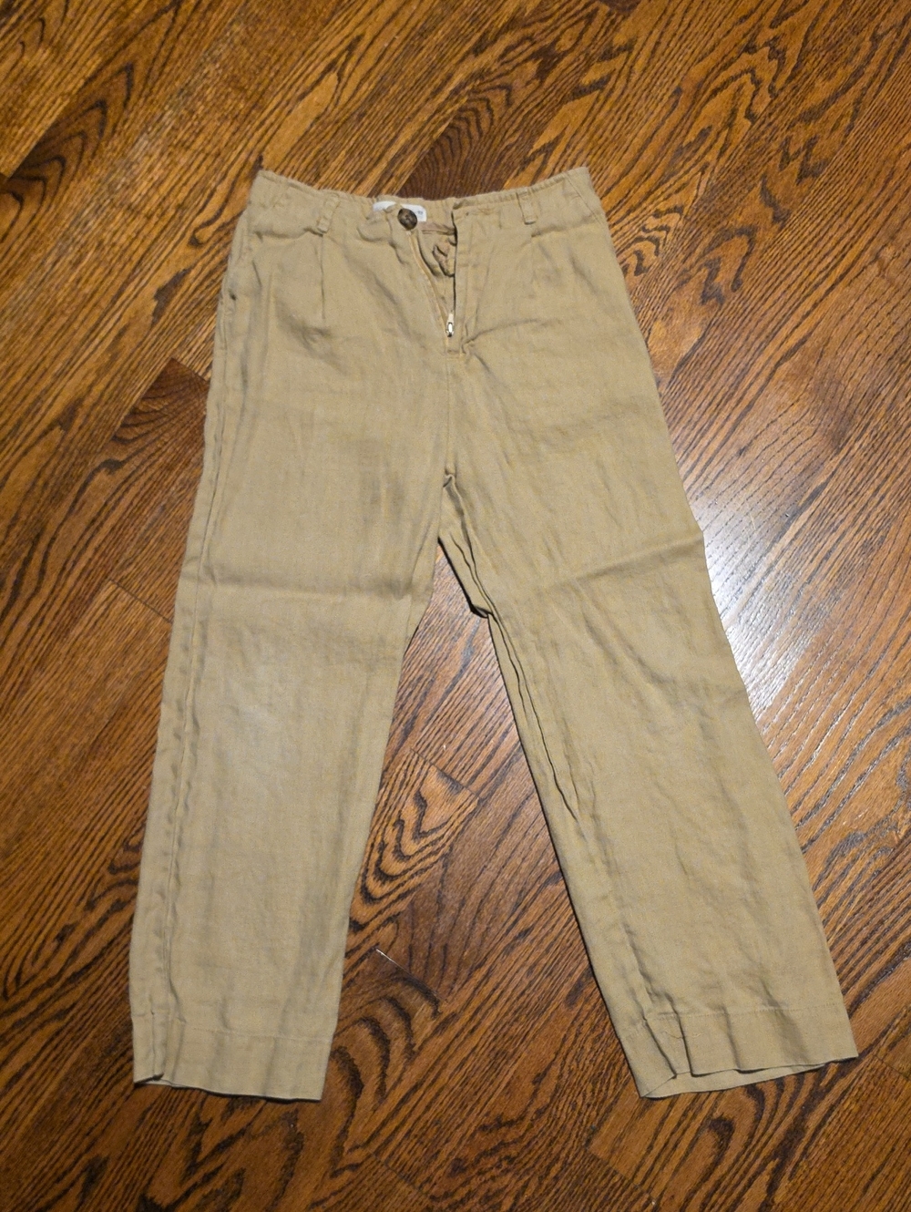 Zara Kids Casual 100% Linen Pants in Tan